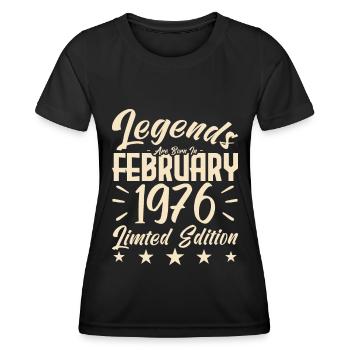 Geboren im Februar 1976. Geburtstagsgeschenk. - Frauen Funktions-T-Shirt - Schwarz - Vorne - AI Model Female 172 light (172cm)