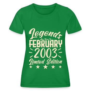 Geboren im Februar 2003. Geburtstagsgeschenk. - Frauen Funktions-T-Shirt - Kelly Green - Vorne - AI Model Female 172 dark (172cm)