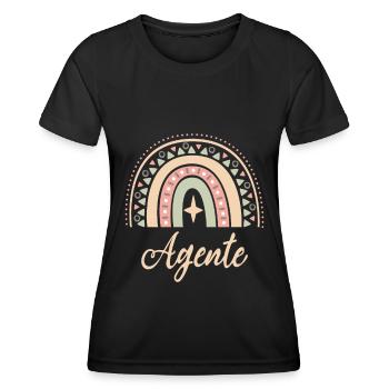 Cadeau Agente. Boho Rainbow agente. Rainbow boho. - T-shirt sport Femme - noir - Devant - AI Model Female 172 light (172cm)