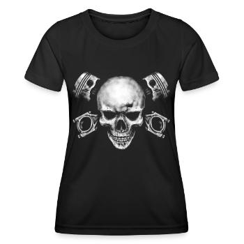 Moto Skull - Women's Functional T-Shirt - black - Front - AI Model Female 172 light (172cm)