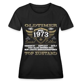 Vintage 1973 Geburtstagsgeschenk – 1973er Lustig - Frauen Funktions-T-Shirt - Schwarz - Vorne - AI Model Female 172 light (172cm)