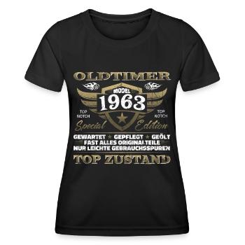 Vintage 1963 Geburtstagsgeschenk – 1963er Lustig - Frauen Funktions-T-Shirt - Schwarz - Vorne - AI Model Female 172 light (172cm)