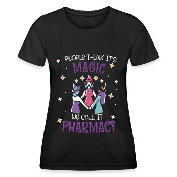 Pharmacie | Magie de la pharmacie - T-shirt sport Femme - noir - Devant - AI Model Female 172 light (172cm)