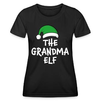 La grand-mère elfe - T-shirt sport Femme - noir - Devant - AI Model Female 172 light (172cm)