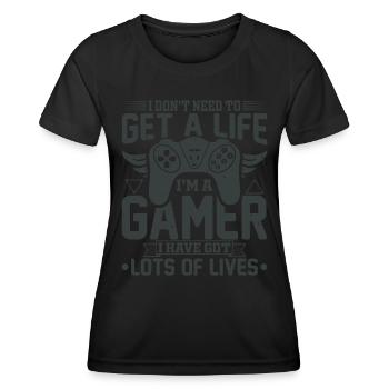 Gamer gaming gaming computer game controller - Women's Functional T-Shirt - black - Front - AI Model Female 172 light (172cm)