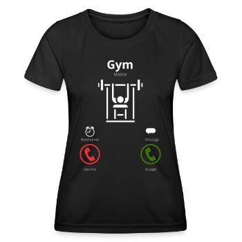 Le gymnase m’appelle - T-shirt sport Femme - noir - Devant - AI Model Female 172 light (172cm)