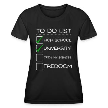 Liste der Unternehmer - Frauen Funktions-T-Shirt - Schwarz - Vorne - AI Model Female 172 light (172cm)