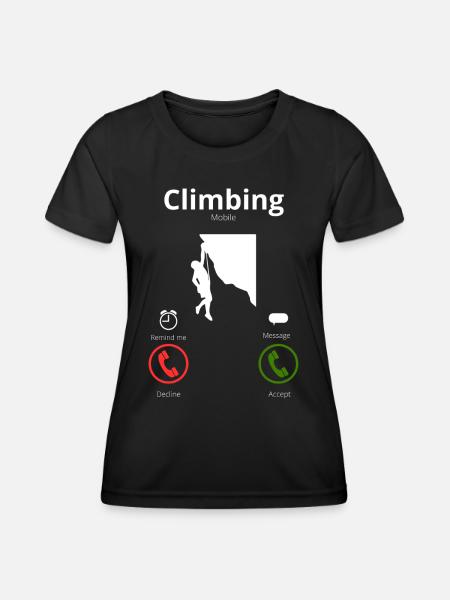 Climbing calls me - Women's Functional T-Shirt - black