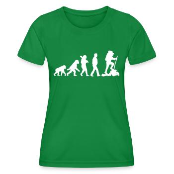 Évolution de la randonnée - T-shirt sport Femme - vert - Devant - AI Model Female 172 dark (172cm)