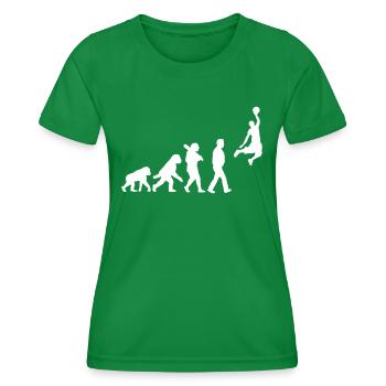 Evolution of basketball - Women's Functional T-Shirt - kelly green - Front - AI Model Female 172 dark (172cm)