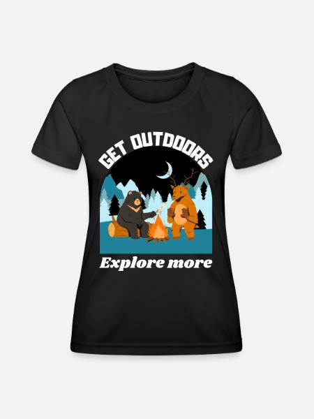 Get outside, explore more - Women's Functional T-Shirt - black