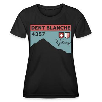 Dent Blanche Grenchen Valais Normal route alpine tour - Women's Functional T-Shirt - black - Front - AI Model Female 172 light (172cm)