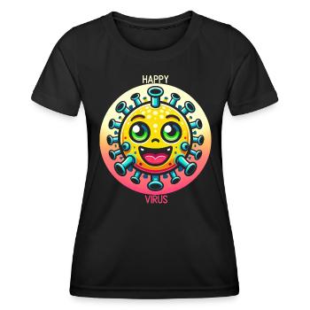 Joyeux délice du virus - T-shirt sport Femme - noir - Devant - AI Model Female 172 light (172cm)