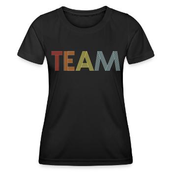 Équipe - T-shirt sport Femme - noir - Devant - AI Model Female 172 light (172cm)