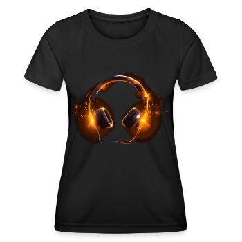 Headphones - Frauen Funktions-T-Shirt - Schwarz - Vorne - AI Model Female 172 light (172cm)