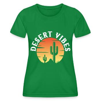 Wüsten-Vibes - Frauen Funktions-T-Shirt - Kelly Green - Vorne - AI Model Female 172 dark (172cm)