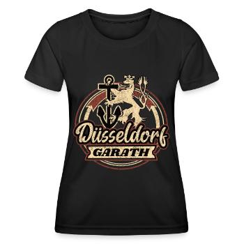 Düsseldorf Garath Retro Design - Frauen Funktions-T-Shirt - Schwarz - Vorne - AI Model Female 172 light (172cm)