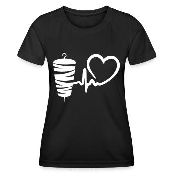 Kebab Lover Kebab Grill Heart - T-shirt sport Femme - noir - Devant - AI Model Female 172 light (172cm)