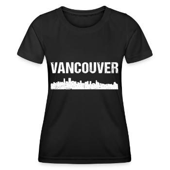 Ligne d’horizon de Vancouver - T-shirt sport Femme - noir - Devant - AI Model Female 172 light (172cm)