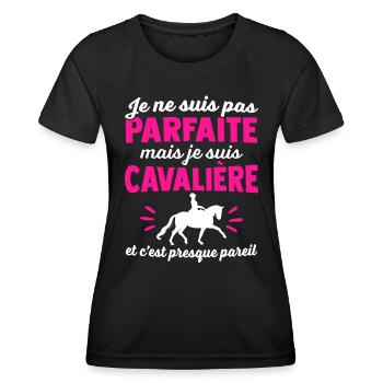je suis une cavalière - T-shirt sport Femme - noir - Devant - AI Model Female 172 light (172cm)
