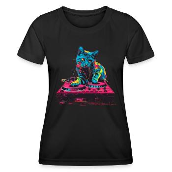 DJ CitCat - Women's Functional T-Shirt - black - Front - AI Model Female 172 light (172cm)