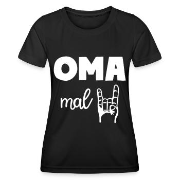 Oma mal Zwei Rock'n' Roll Großmutter - Frauen Funktions-T-Shirt - Schwarz - Vorne - AI Model Female 172 light (172cm)