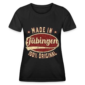Made in Tübingen 100% original Tübingen retro - Women's Functional T-Shirt - black - Front - AI Model Female 172 light (172cm)