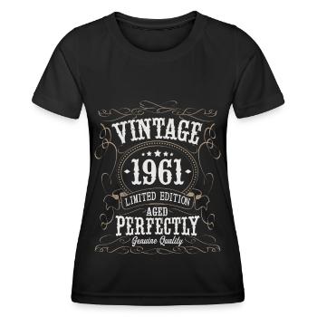 Born in 1961 Legends 1961 Vintage - Women's Functional T-Shirt - black - Front - AI Model Female 172 light (172cm)