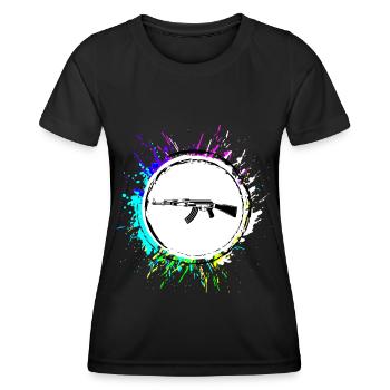 Symbole de l’icône du fusil - T-shirt sport Femme - noir - Devant - AI Model Female 172 light (172cm)