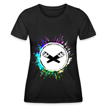 Symbole de l’icône de la scie - T-shirt sport Femme - noir - Devant - AI Model Female 172 light (172cm)