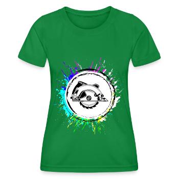 Scie circulaire à la main symbole Silhouette - T-shirt sport Femme - vert - Devant - AI Model Female 172 dark (172cm)