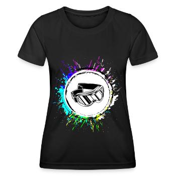 Skibrille icon - Frauen Funktions-T-Shirt - Schwarz - Vorne - AI Model Female 172 light (172cm)