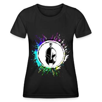 Casque Spartan - T-shirt sport Femme - noir - Devant - AI Model Female 172 light (172cm)