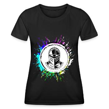 Ritter Helm - Frauen Funktions-T-Shirt - Schwarz - Vorne - AI Model Female 172 light (172cm)