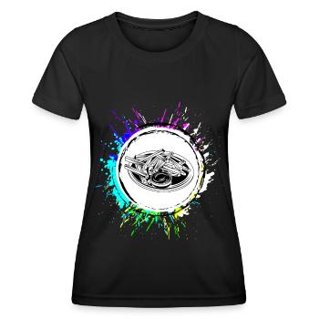 Pommes fast food symbol - Frauen Funktions-T-Shirt - Schwarz - Vorne - AI Model Female 172 light (172cm)