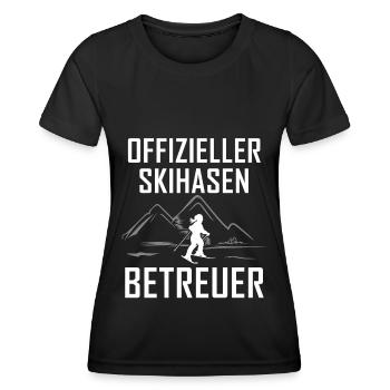 Skihasen Betreuer - (SK) - Frauen Funktions-T-Shirt - Schwarz - Vorne - AI Model Female 172 light (172cm)