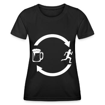 Beer Load Arrows and Running 1 - (RU) - Women's Functional T-Shirt - black - Front - AI Model Female 172 light (172cm)