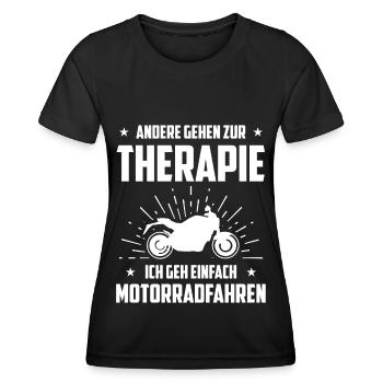 Andere Gehen zur Therapie Ich Gen Einfach Motorrad - Frauen Funktions-T-Shirt - Schwarz - Vorne - AI Model Female 172 light (172cm)