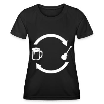 Bierlastenpfeile und Gitarre - - Frauen Funktions-T-Shirt - Schwarz - Vorne - AI Model Female 172 light (172cm)