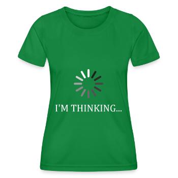 Gaming Computer Nerd Geek Thinking T-Shirt - Women's Functional T-Shirt - kelly green - Front - AI Model Female 172 dark (172cm)