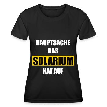 Solarium Sonnenanbeter lustiger Spruch Geschenk - Frauen Funktions-T-Shirt - Schwarz - Vorne - AI Model Female 172 light (172cm)