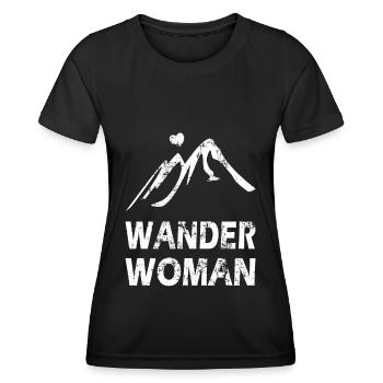 Hiking Woman Hiking Climbing Mountains Alps Gift - Women's Functional T-Shirt - black - Front - AI Model Female 172 light (172cm)