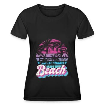 Beach - Frauen Funktions-T-Shirt - Schwarz - Vorne - AI Model Female 172 light (172cm)