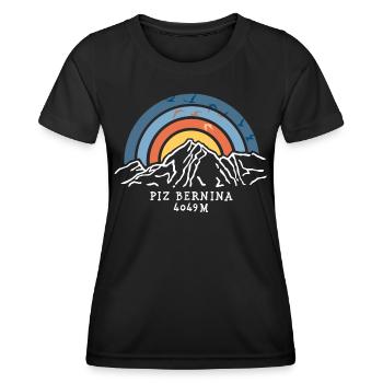 Piz Bernina Souvenir Bergtour Hochtour Andenken - Frauen Funktions-T-Shirt - Schwarz - Vorne - AI Model Female 172 light (172cm)