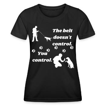 Promenade de chien - T-shirt sport Femme - noir - Devant - AI Model Female 172 light (172cm)