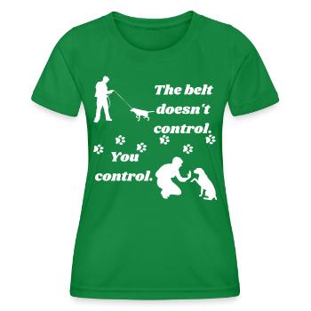 Dog walking - Women's Functional T-Shirt - kelly green - Front - AI Model Female 172 dark (172cm)