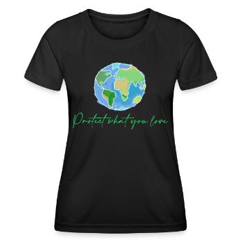 Planet - Frauen Funktions-T-Shirt - Schwarz - Vorne - AI Model Female 172 light (172cm)