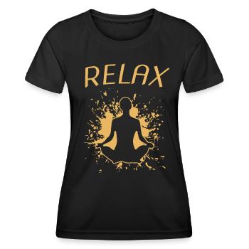 Relax Yoga Shalom - Frauen Funktions-T-Shirt - Schwarz - Vorne - AI Model Female 172 light (172cm)