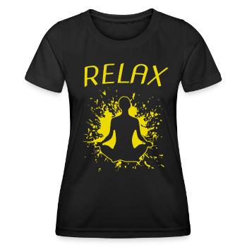 RELAX - Frauen Funktions-T-Shirt - Schwarz - Vorne - AI Model Female 172 light (172cm)