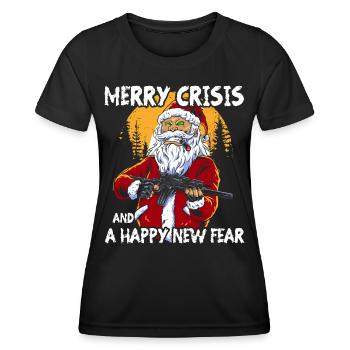 Merry Crisis - Frauen Funktions-T-Shirt - Schwarz - Vorne - AI Model Female 172 light (172cm)